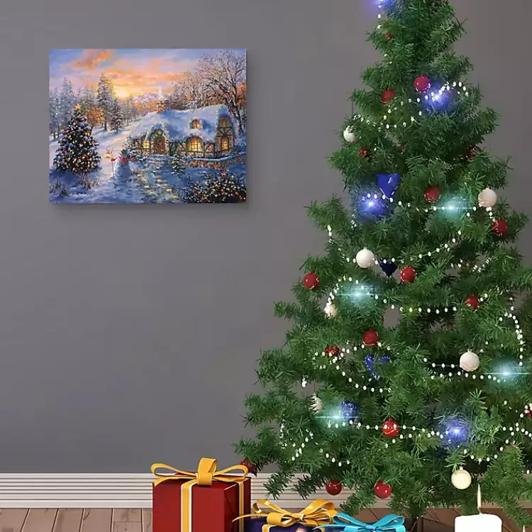 Christmas Art & Wall Decor>Kirklands Home Christmas Cottage Canvas Art Print Multi