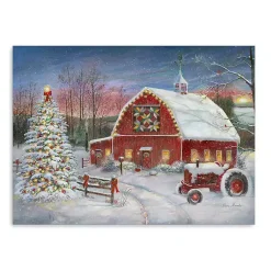 Christmas Art & Wall Decor>Kirklands Home Christmas Cozy Barn Canvas Art Print, 24x30