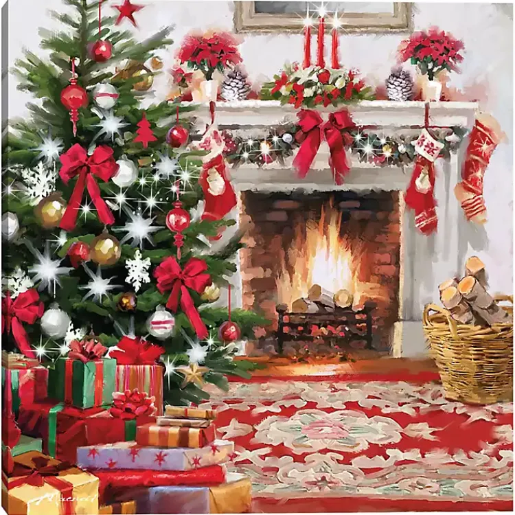 Christmas Art & Wall Decor>Kirklands Home Christmas Hearth Canvas Art Print Multi