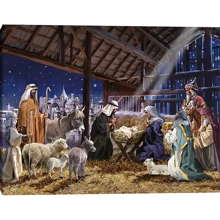 Christmas Art & Wall Decor>Kirklands Home Christmas Nativity Canvas Art Print