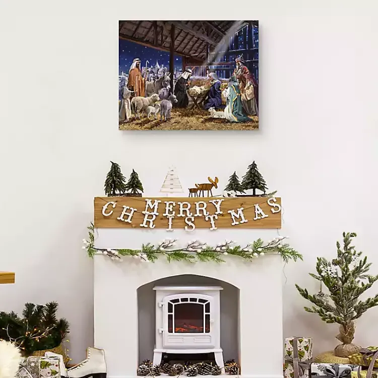 Christmas Art & Wall Decor>Kirklands Home Christmas Nativity Canvas Art Print