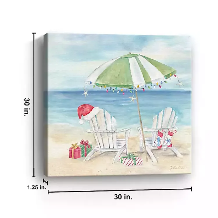 Christmas Art & Wall Decor>Kirklands Home Christmas on the Beach Canvas Art Print, 30x30 in.