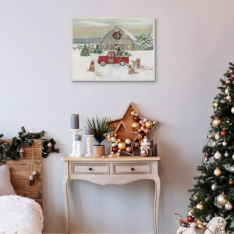 Christmas Decorations>Kirklands Home Christmas On The Farm Framed Art Print Multi