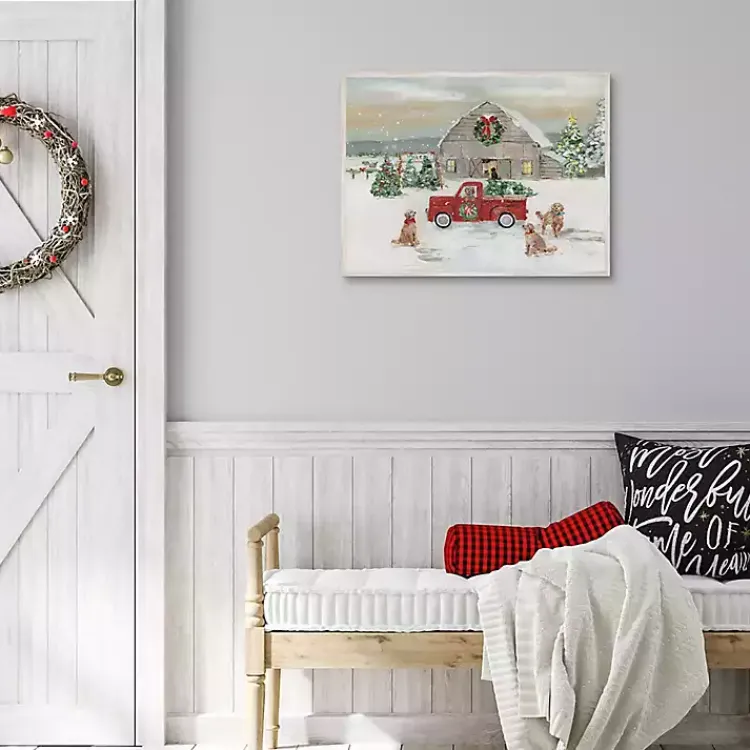 Christmas Decorations>Kirklands Home Christmas On The Farm Framed Art Print Multi