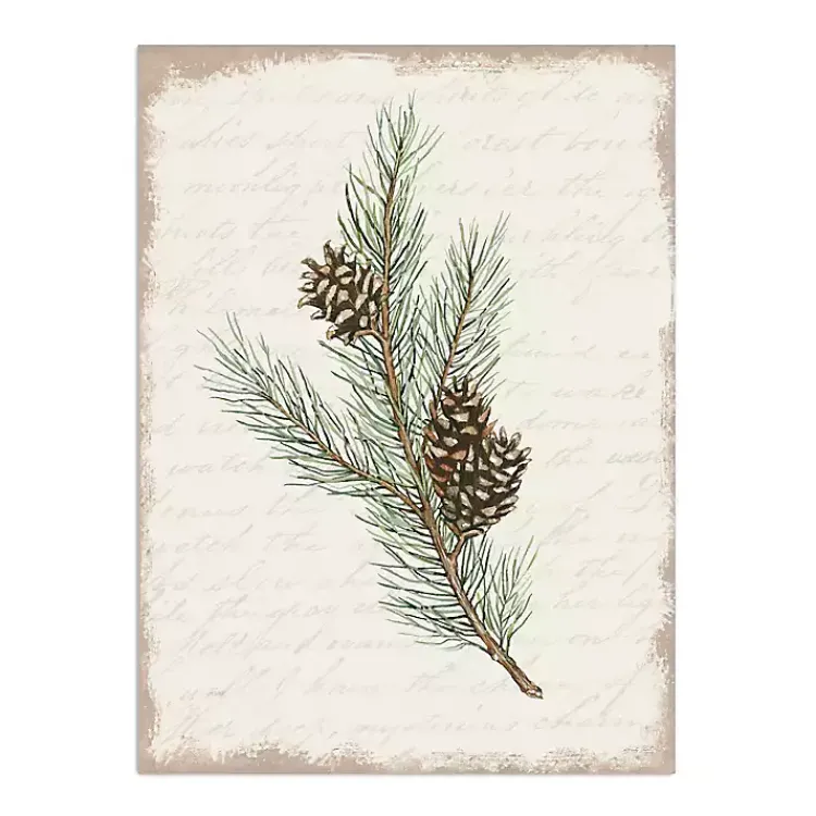 Christmas Art & Wall Decor>Kirklands Home Christmas Pine and Cone Canvas Art Print