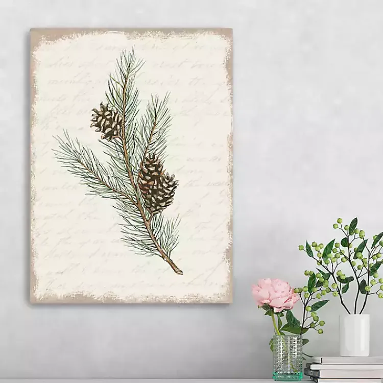 Christmas Art & Wall Decor>Kirklands Home Christmas Pine and Cone Canvas Art Print