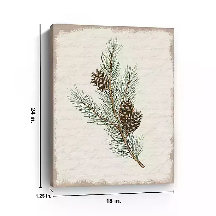 Christmas Art & Wall Decor>Kirklands Home Christmas Pine and Cone Canvas Art Print