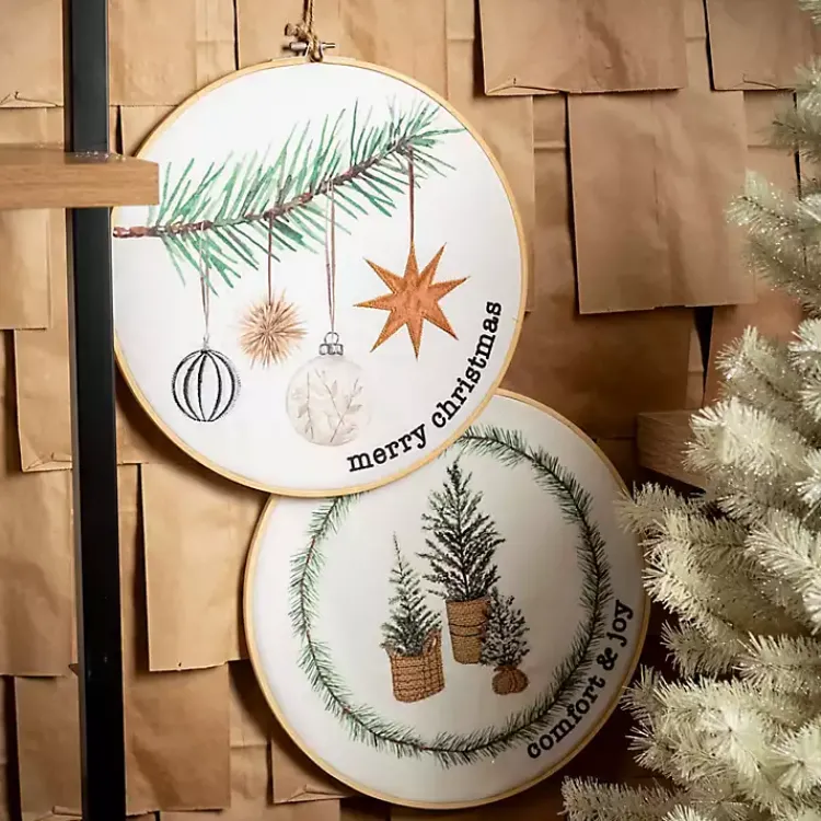 Christmas Art & Wall Decor>Kirklands Home Christmas Pine Loom Wall Plaques