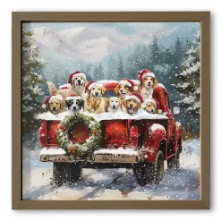 Christmas Art & Wall Decor>Kirklands Home Christmas Puppies in a Truck Framed Art Print