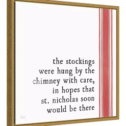 Christmas Art & Wall Decor>Kirklands Home Christmas Quote Right Stripe Canvas Wall Plaque