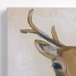 Christmas Art & Wall Decor>Kirklands Home Christmas Reindeer Embellished Canvas Art Print