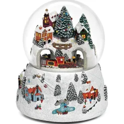 Christmas Decorations>Kirklands Home Christmas Rotating Train Musical Glitter Dome