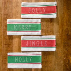 Kirklands Home Christmas Sentiment Kitchen Towels, Set of 4 Discount