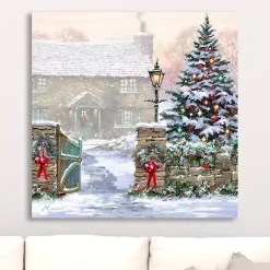 Christmas Art & Wall Decor>Kirklands Home Christmas Snowfall Canvas Art Print White