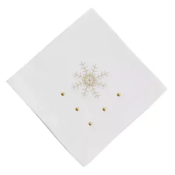 Kirklands Home Christmas Snowflake Embroidered 4-pc. Napkin Set White New