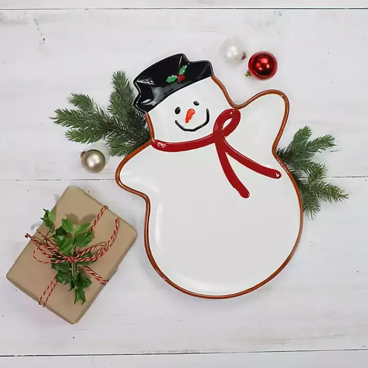 Christmas Dining & Entertaining>Kirklands Home Christmas Snowman Serving Tray
