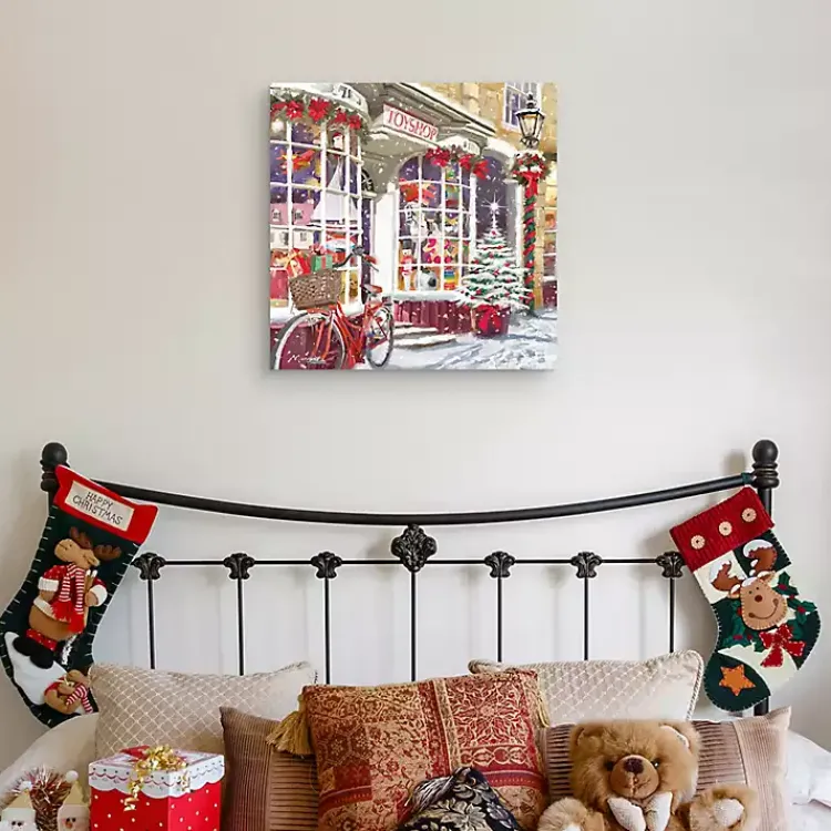 Christmas Art & Wall Decor>Kirklands Home Christmas Toy Shop Storefront Canvas Art Print