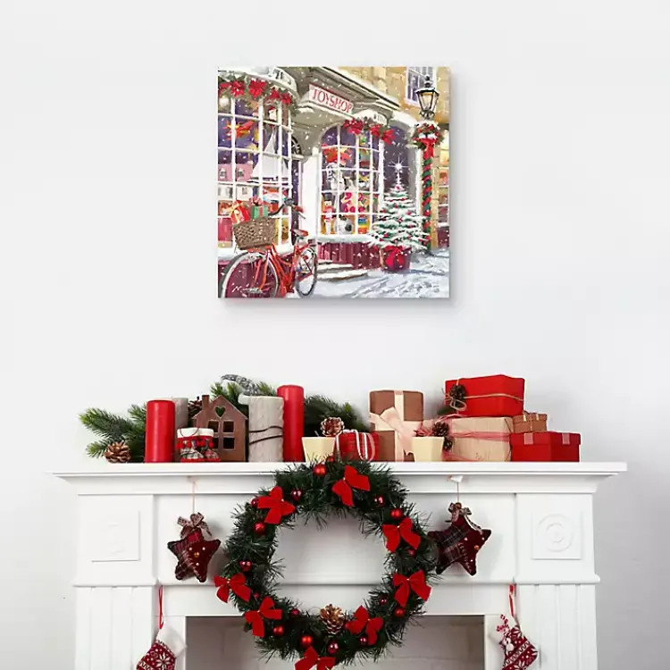 Christmas Art & Wall Decor>Kirklands Home Christmas Toy Shop Storefront Canvas Art Print