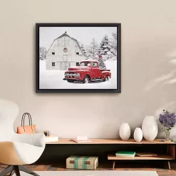 Christmas Art & Wall Decor>Kirklands Home Christmas Tree Barn Framed Canvas Art Print