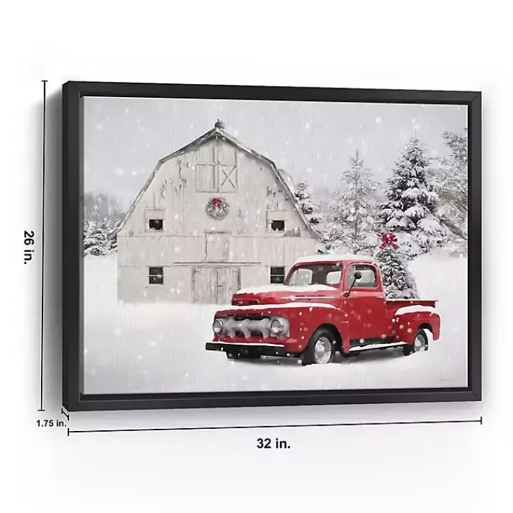 Christmas Art & Wall Decor>Kirklands Home Christmas Tree Barn Framed Canvas Art Print