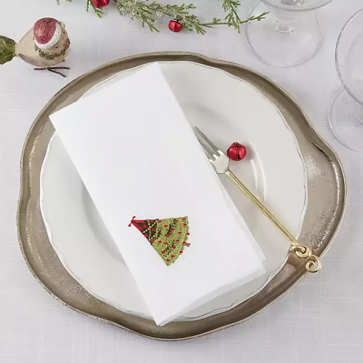 Kirklands Home Christmas Tree Embroidered 4-pc. Napkin Set Best