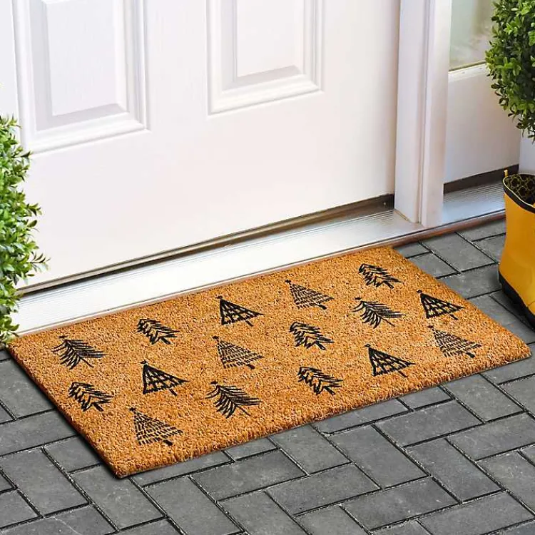 Kirklands Home Christmas Tree Farm Coir Doormat Clearance
