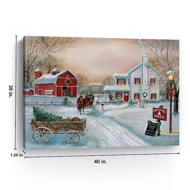 Christmas Art & Wall Decor>Kirklands Home Christmas Tree Farm in Snow Canvas Art Print