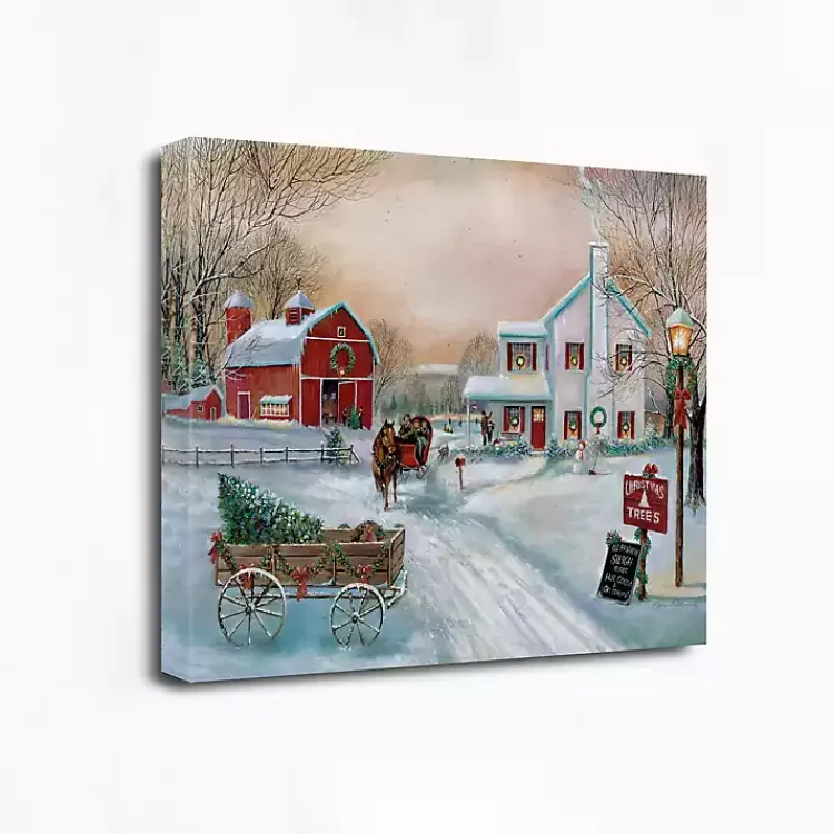 Christmas Art & Wall Decor>Kirklands Home Christmas Tree Farm in Snow Canvas Art Print