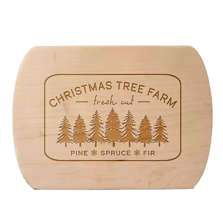 Christmas Dining & Entertaining>Kirklands Home Christmas Tree Farm Oval Maple Serving Board Tan