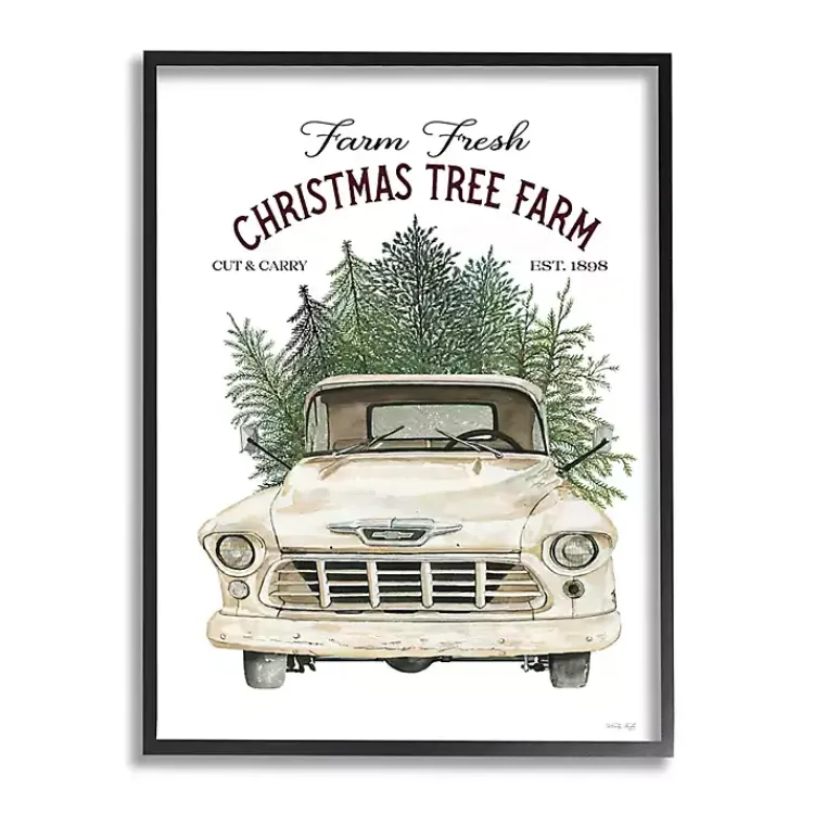 Christmas Art & Wall Decor>Kirklands Home Christmas Tree Farm Truck Wall Plaque