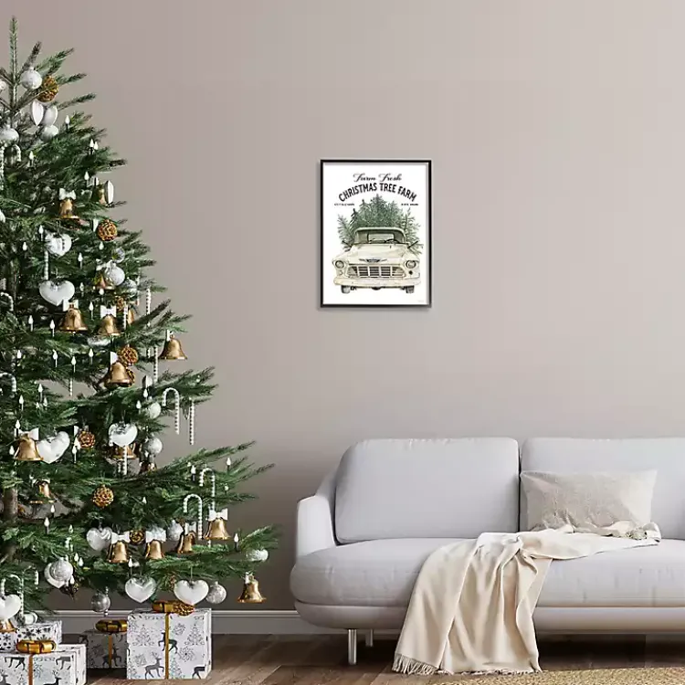 Christmas Art & Wall Decor>Kirklands Home Christmas Tree Farm Truck Wall Plaque