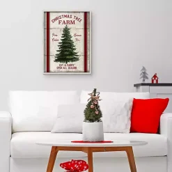 Christmas Art & Wall Decor>Kirklands Home Christmas Tree Farm Wooden Wall Plaque Tan