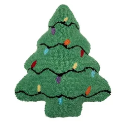 Christmas Pillows>Kirklands Home Christmas Tree Shaped Pillow Green