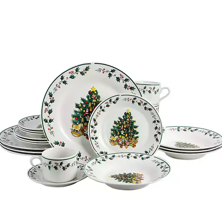 Christmas Dining & Entertaining>Kirklands Home Christmas Tree Trimming 16-pc. Dinnerware Set