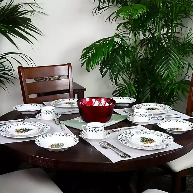 Christmas Dining & Entertaining>Kirklands Home Christmas Tree Trimming 16-pc. Dinnerware Set