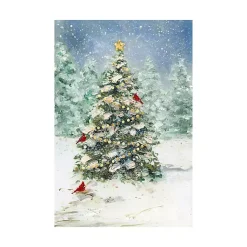 Christmas Art & Wall Decor>Kirklands Home Christmas Tree with Cardinals Canvas Art Print