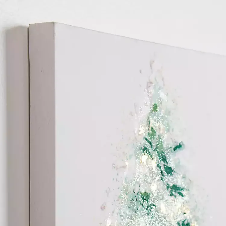 Christmas Art & Wall Decor>Kirklands Home Christmas Tree with Glitter Canvas Wall Plaque