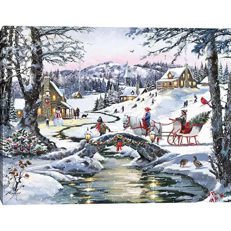 Christmas Art & Wall Decor>Kirklands Home Christmas Village Canvas Art Print