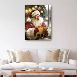 Christmas Art & Wall Decor>Kirklands Home Christmas Wishes Santa Canvas Art Print Multi