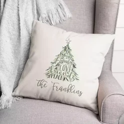 Christmas Pillows>Kirklands Home Christmas Word Personalized Indoor Outdoor Pillow White
