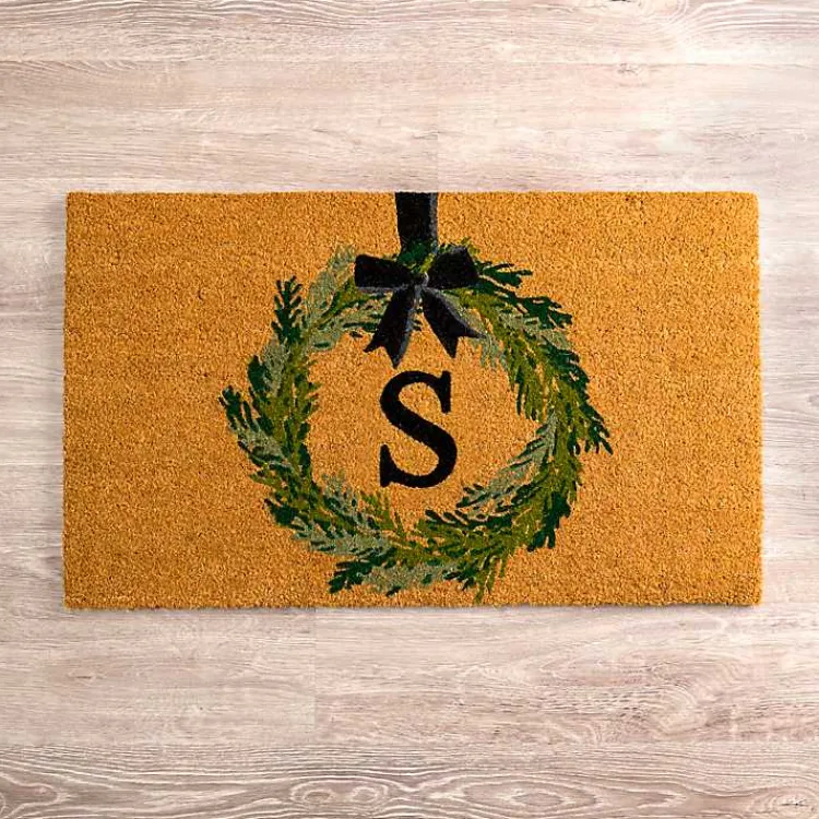 Kirklands Home Christmas Wreath Monogram S Doormat