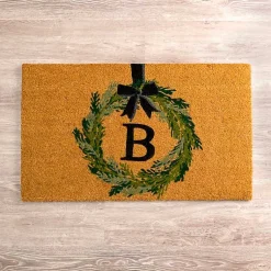 Kirklands Home Christmas Wreath Monogram B Doormat New