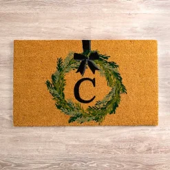 Kirklands Home Christmas Wreath Monogram C Doormat Discount