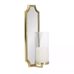 Sconces>Kirklands Home Ciel Mirrored Pillar Candle Sconce Gold