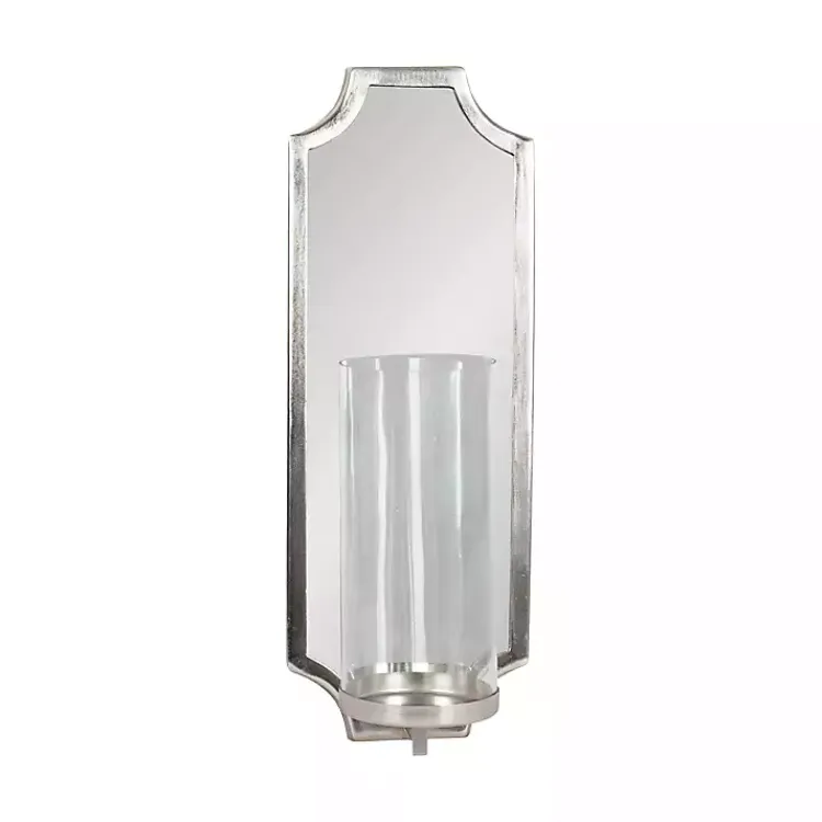 Sconces>Kirklands Home Ciel Mirrored Pillar Candle Sconce Silver