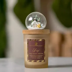 Candles>Kirklands Home Cinnamon Buns Snow Globe Jar Candle Brown