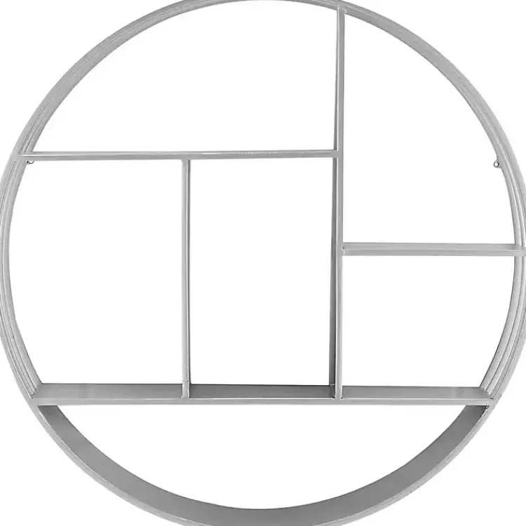 Kirklands Home Circular Open Sides Floating Shelf Silver New