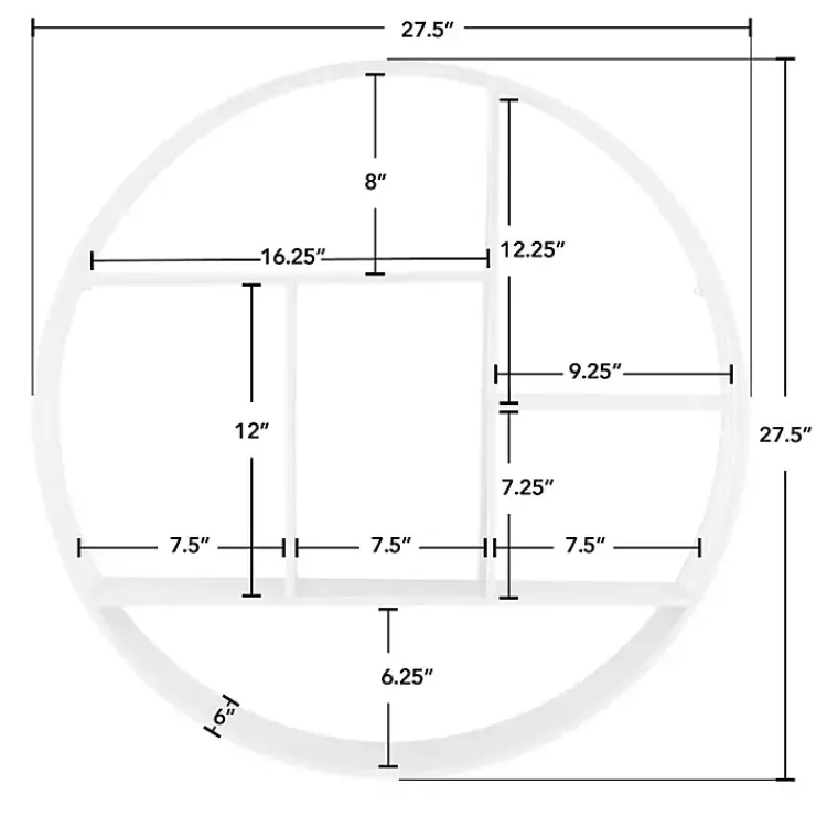 Kirklands Home Circular Open Sides Floating Shelf Silver New