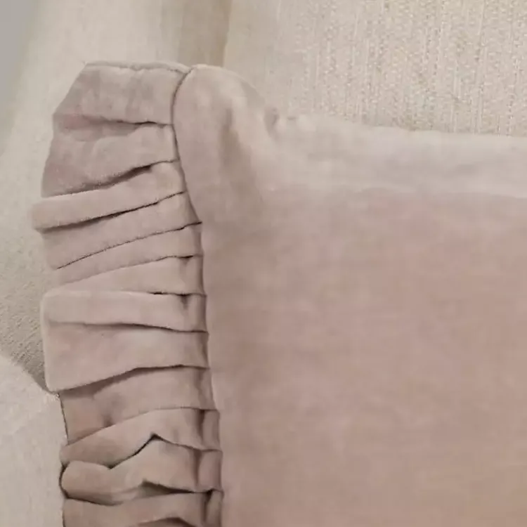 Pillows>Kirklands Home Clara Velvet Ruffle Lumbar Pillow Gray