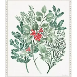 Christmas Art & Wall Decor>Kirklands Home Classic Holly Framed Canvas Art Print
